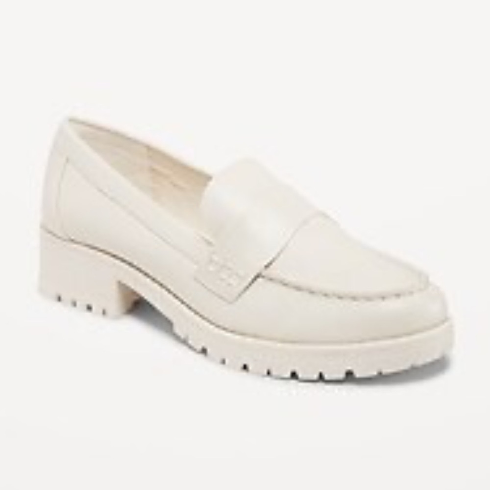 NEW Ivory Vegan Leather Chunky Loafer - Picture 3 of 8